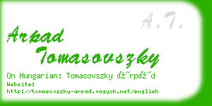 arpad tomasovszky business card